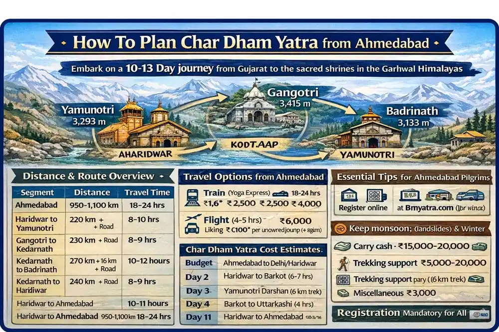 Char Dham Yatra from Ahmedabad